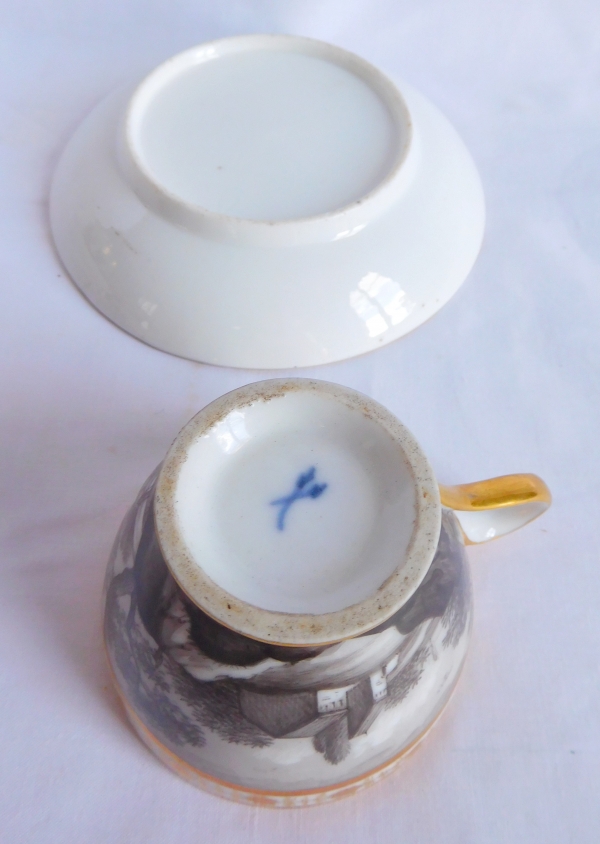 Paris porcelain coffee cup, Locre Manufacture, late 18th century