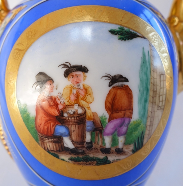 Paris Porcelain teapot, Empire Restoration period - attributed to Lebon-halley Manufacture