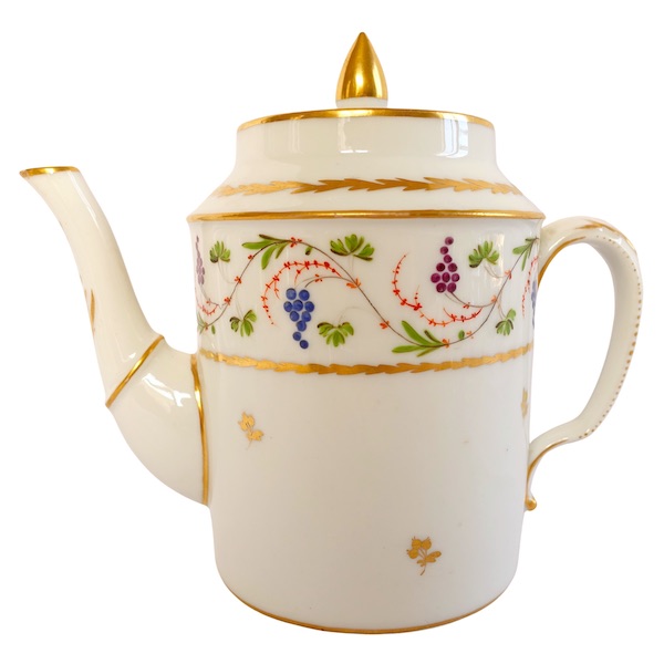 Empire polychromatic and gilt Paris porcelain teapot, late 18th century / early 19th century