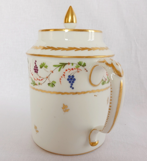 Empire polychromatic and gilt Paris porcelain teapot, late 18th century / early 19th century