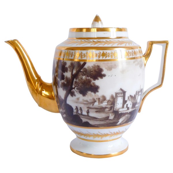 Paris porcelain teapot, Locre Manufacture, late 18th century