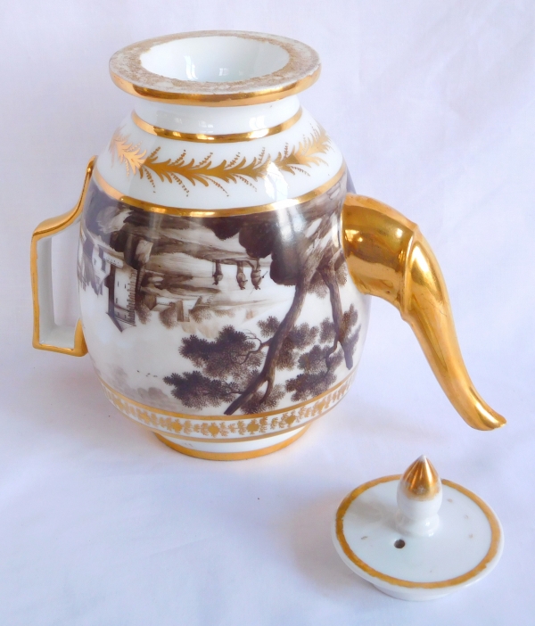 Paris porcelain teapot, Locre Manufacture, late 18th century