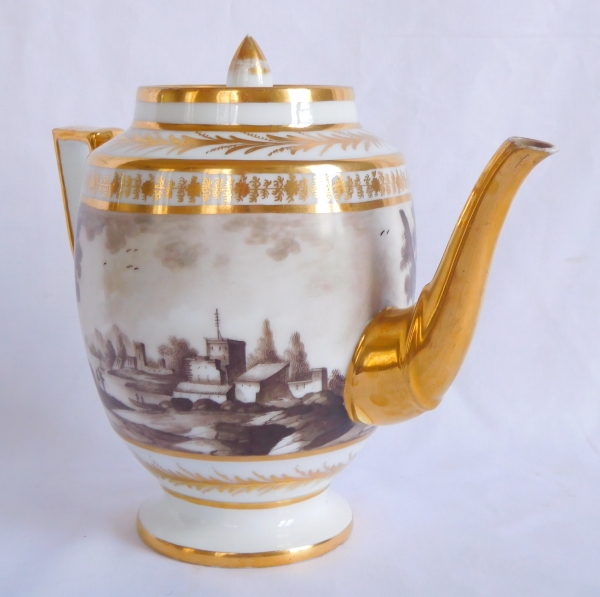 Paris porcelain teapot, Locre Manufacture, late 18th century