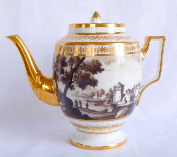 Paris porcelain teapot, Locre Manufacture, late 18th century