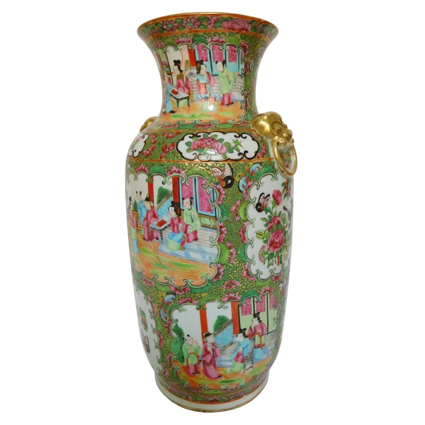 Grand vase / potiche en porcelaine de Canton, Chine, fin XIXe siècle