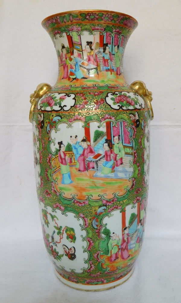 Grand vase / potiche en porcelaine de Canton, Chine, fin XIXe siècle