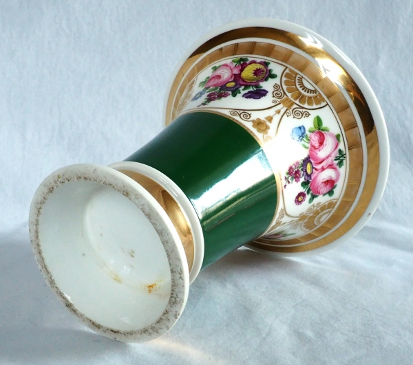Charles X trumpet-shaped Paris porcelain vase, early 19th century circa 1830.