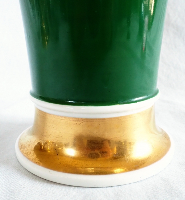 Charles X trumpet-shaped Paris porcelain vase, early 19th century circa 1830.