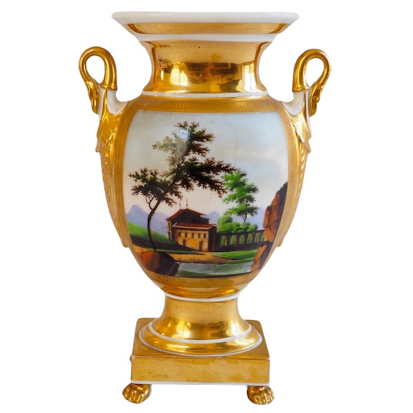 Empire Paris porcelain vase attributed to Schoelcher Manufacture