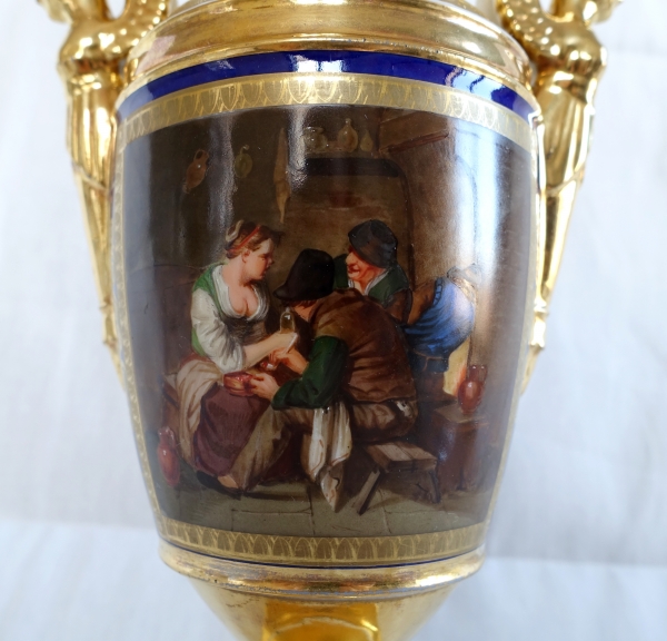 Empire ornamental Paris porcelain vase attributed to Darte Manufacture - early 19th century