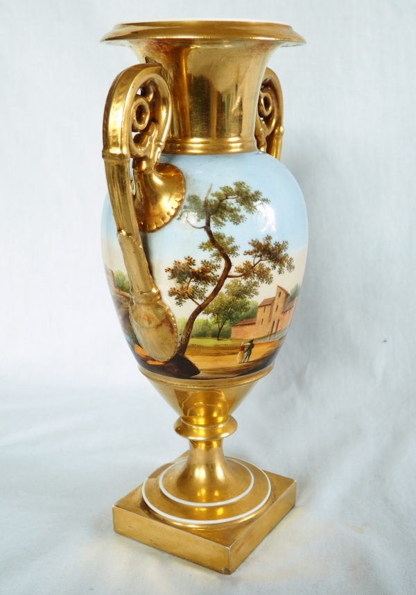 Tall Empire Paris porcelain vase, early 19th century - 30cm