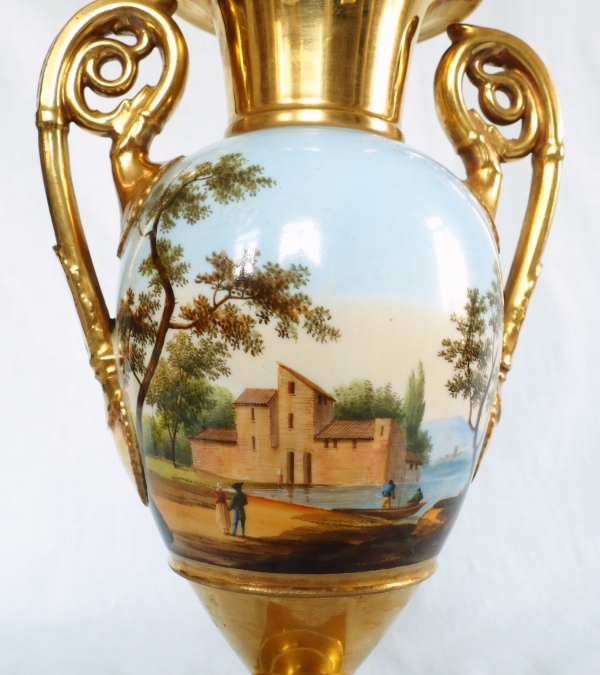 Tall Empire Paris porcelain vase, early 19th century - 30cm