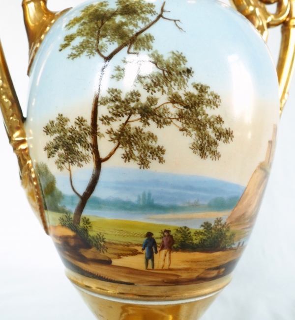 Tall Empire Paris porcelain vase, early 19th century - 30cm