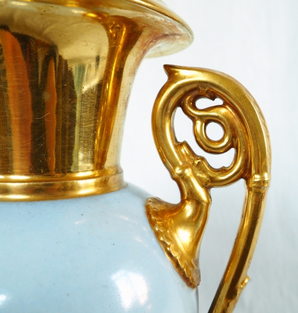 Tall Empire Paris porcelain vase, early 19th century - 30cm