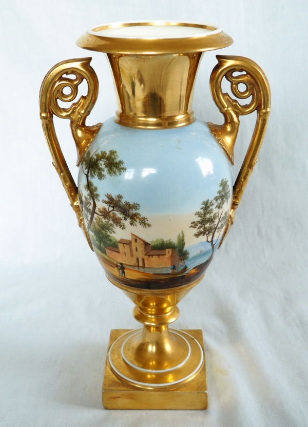 Tall Empire Paris porcelain vase, early 19th century - 30cm