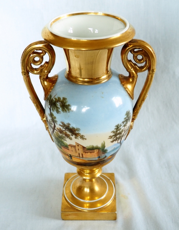 Tall Empire Paris porcelain vase, early 19th century - 30cm