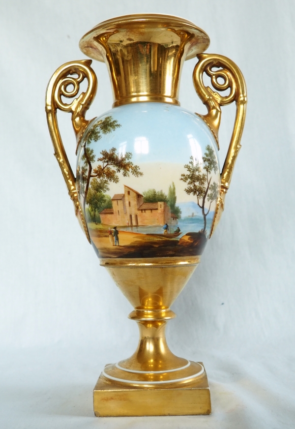 Tall Empire Paris porcelain vase, early 19th century - 30cm