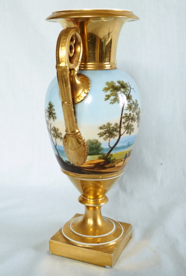 Tall Empire Paris porcelain vase, early 19th century - 30cm