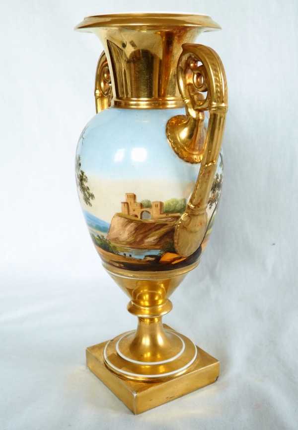 Tall Empire Paris porcelain vase, early 19th century - 30cm
