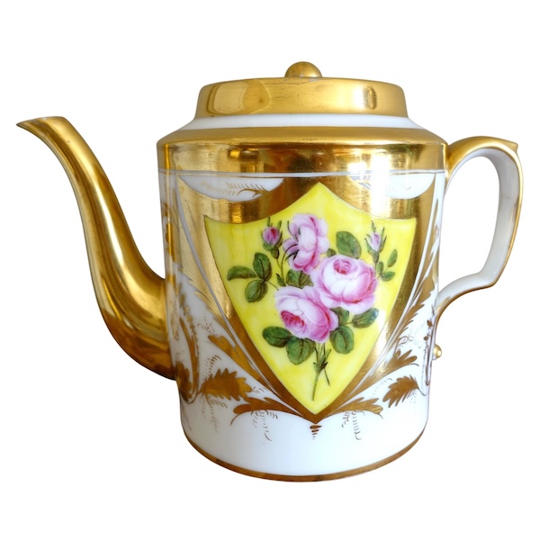 Empire Paris porcelain teapot, early 19th century circa 1820