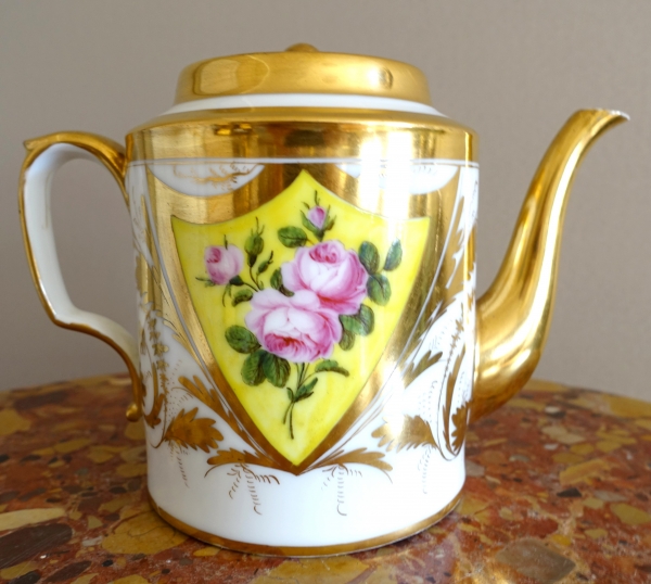 Empire Paris porcelain teapot, early 19th century circa 1820