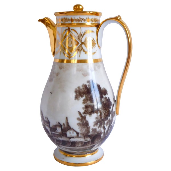 Paris porcelain coffee pot, Locre Manufacture, late 18th century