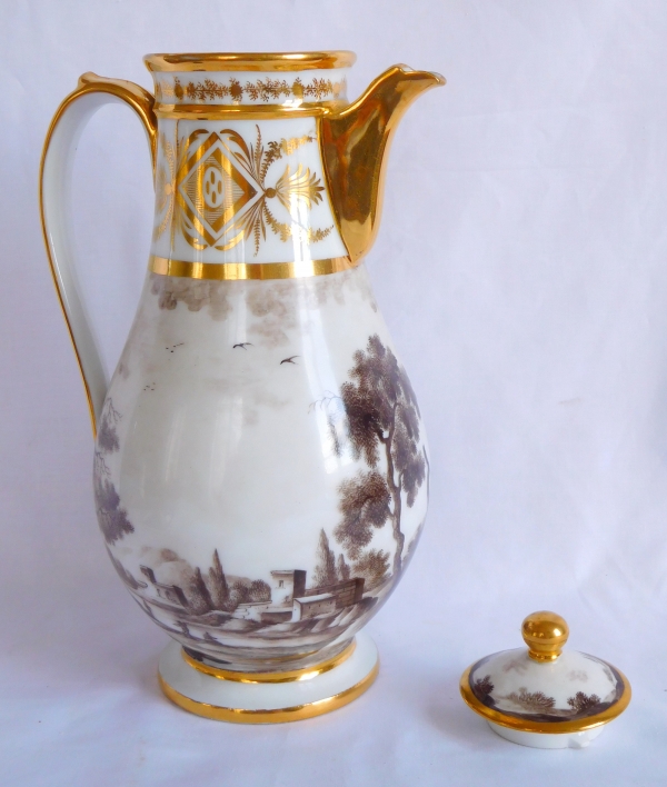 Paris porcelain coffee pot, Locre Manufacture, late 18th century