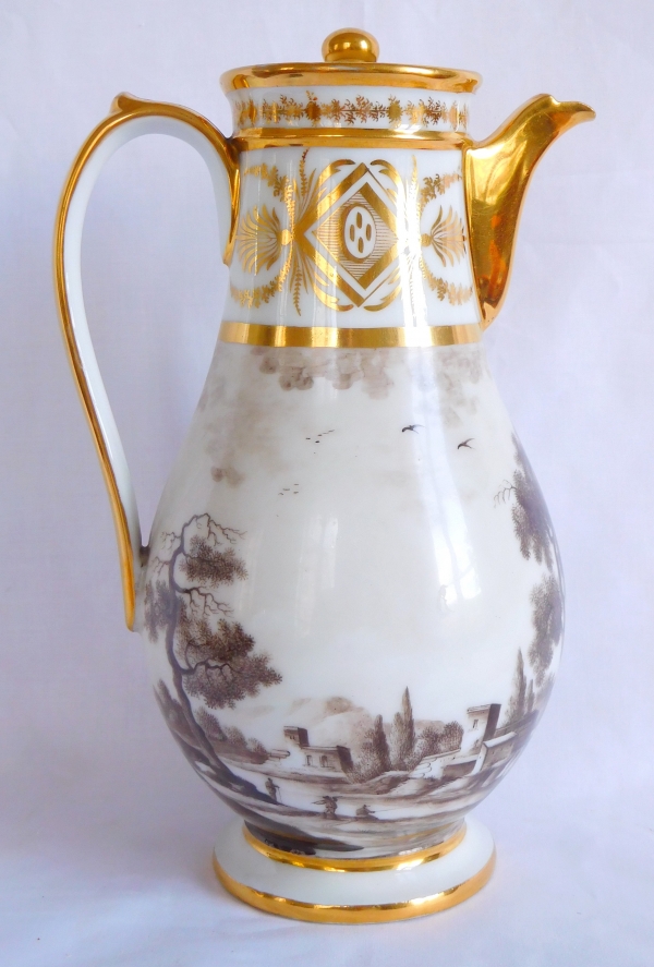 Paris porcelain coffee pot, Locre Manufacture, late 18th century