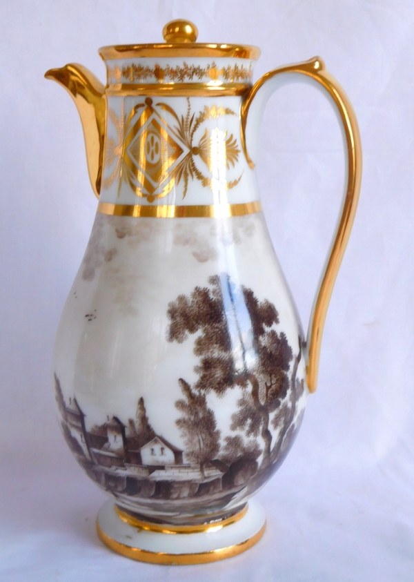 Paris porcelain coffee pot, Locre Manufacture, late 18th century