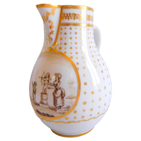 Paris porcelain milk jug, Locre Manufacture - late 18th century