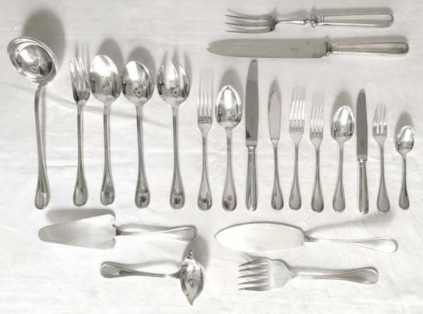 Christofle silver-plated cutlery set, Albi pattern