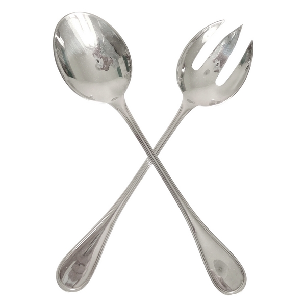 Christofle silver-plated salad-serving set, Albi pattern