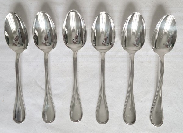 Christofle silver-plated dessert spoon, Albi pattern