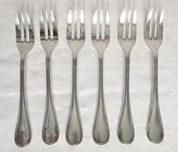 Christofle silver-plated cake fork, Albi pattern