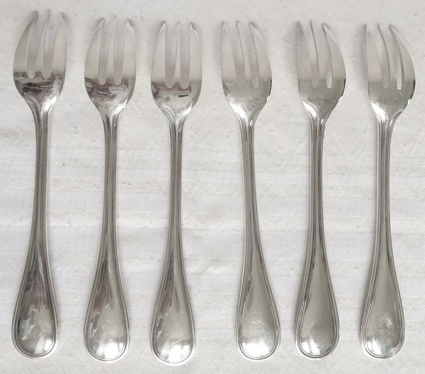 Christofle silver-plated cake fork, Albi pattern