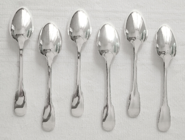Christofle silver plated coffee spoon, Cluny pattern