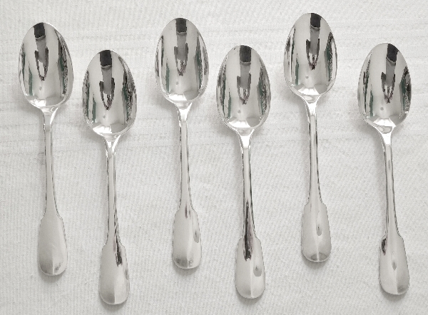 Christofle silver plated dessert spoon, Cluny pattern