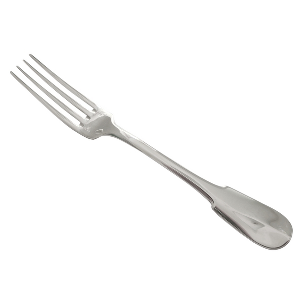 Christofle silver plated dessert fork, Cluny pattern