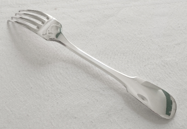 Christofle silver plated table fork, Cluny pattern