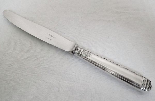Couteau de table CHRISTOFLE modèle EMPIRE MALMAISON métal argenté 25 cm couvert 