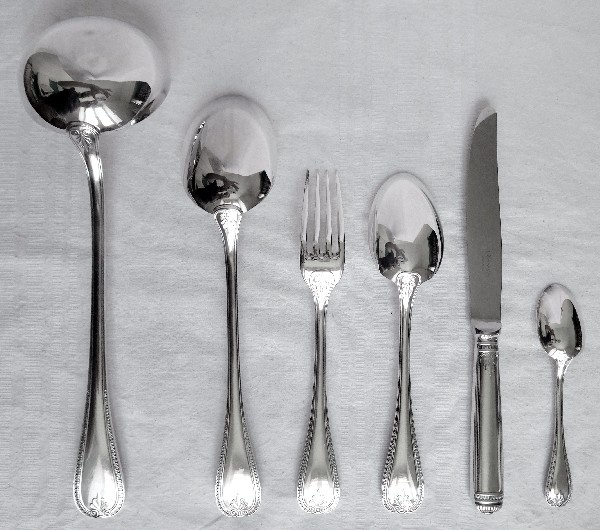 Christofle : silver plated coffee spoon, Malmaison pattern