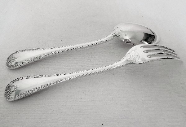 Christofle : silver plated dessert spoon, Malmaison pattern, new - sealed