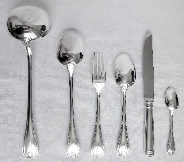 Christofle : silver plated table spoon, Malmaison pattern