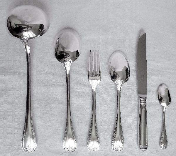 Christofle : silver plated table fork, Malmaison pattern