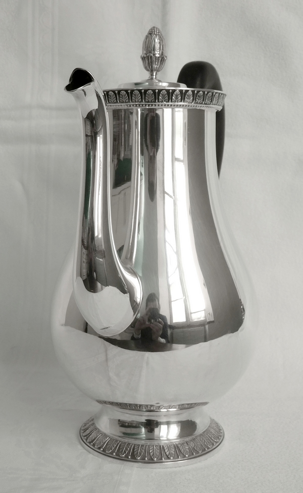 Christofle : silver plate coffee pot, beautiful Empire style shaped model