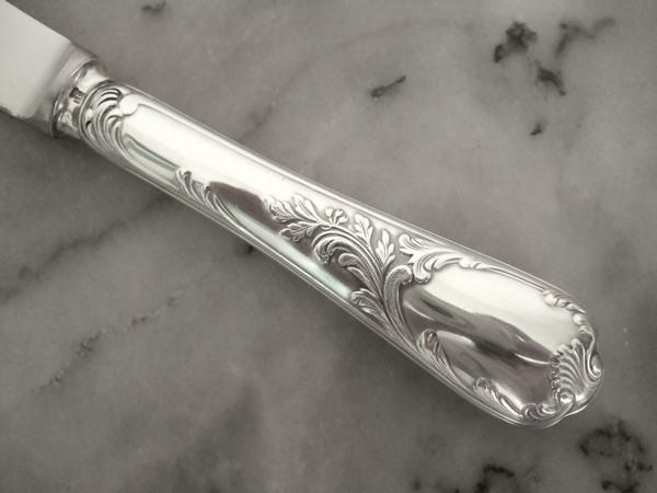 Christofle : silver plated cheese knife, Marly pattern