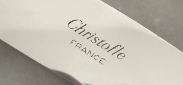 Christofle : silver plated cheese knife, Marly pattern