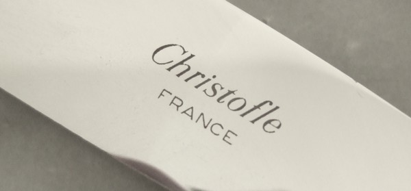 Christofle : silver plated knife, Marly pattern