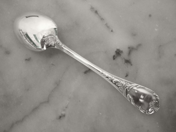 Christofle : silver plated coffee or tea spoon, Marly pattern