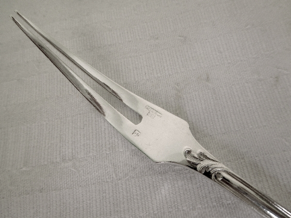 Christofle : silver plated snails fork, Marly pattern